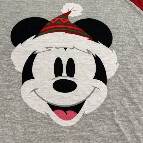 Disney Mickey Mouse Christmas Pajama Top Men’s‎ Size LG Santa Hat - Picture 4 of 6